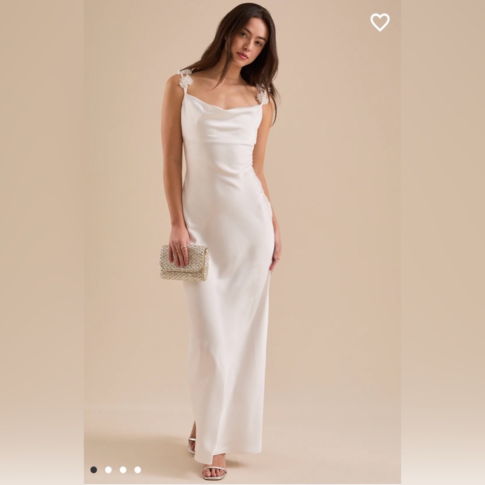 Scarlett Satin Maxi Dress - White